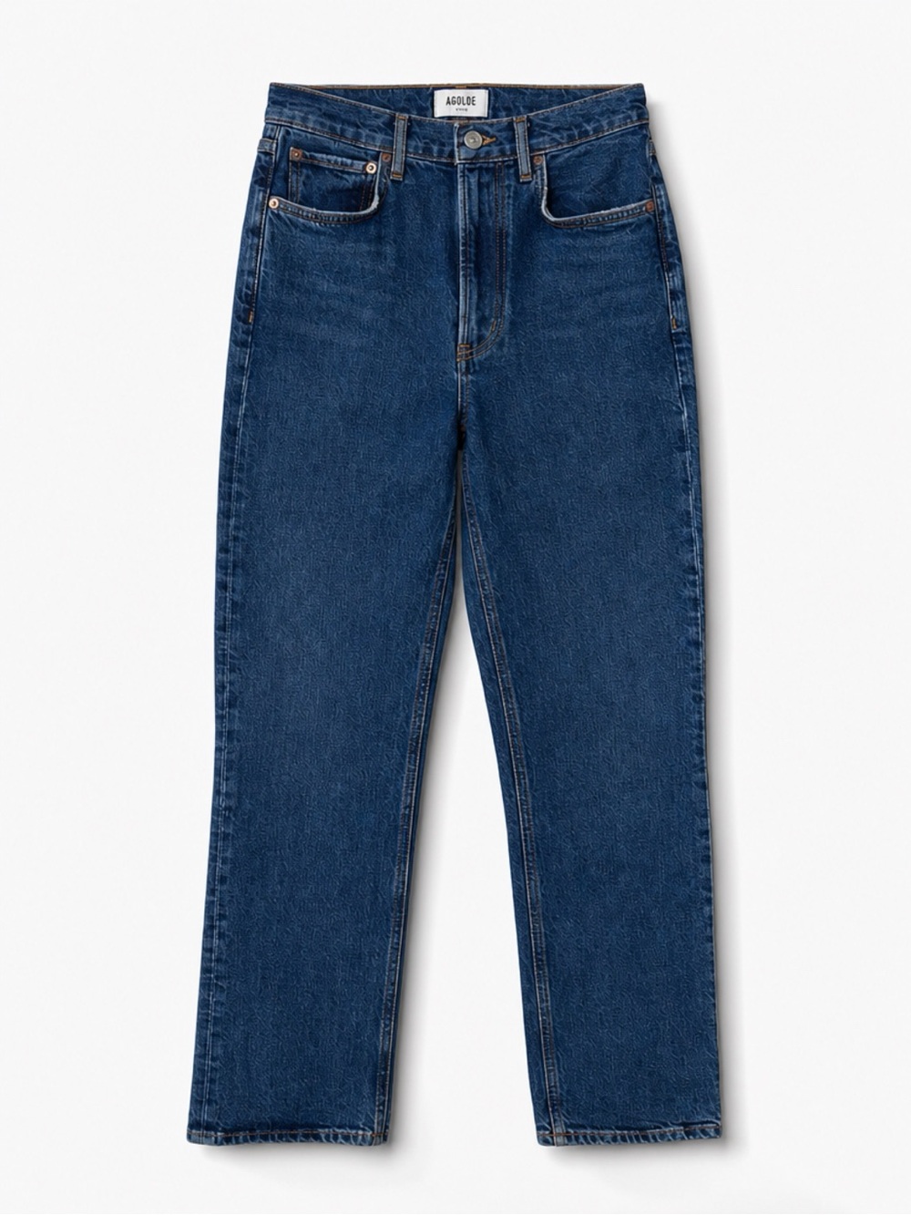 Agolde High-Rise Straight Jeans - Dark Blue - Picture 3 of 6